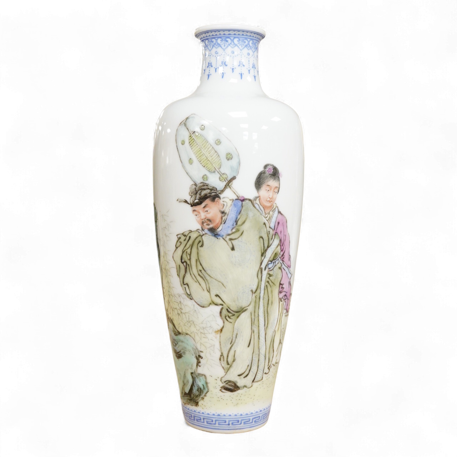 A Chinese famille rose figural vase, 17cm high